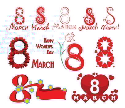 Greeting cards for March 8. vector